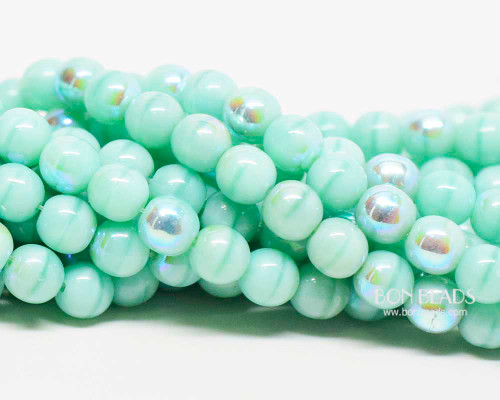 6mm Larimar AB Round Smooth Druks (300 Pieces)