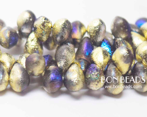 4x6mm California Blue Etched Drops (300 Pieces)