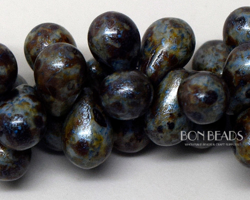 6x9mm Lapis Bohemian Picasso Drops (150 Pieces)