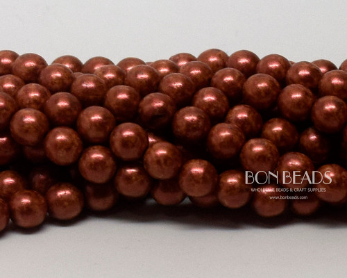 6mm Orange Bohemian Picasso Round Smooth Druks (300 Pieces)