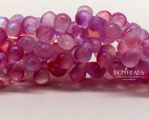 4x6mm Pink Celestial Etched Drops (300 Pieces)