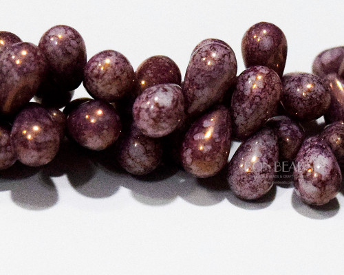 6x9mm Marble Purple Drops (150 Pieces)