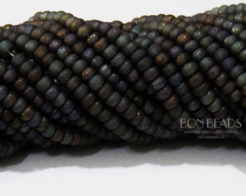 6/0 Aged Matted Aqua Lights Picasso Mix (1/4 Kilo)