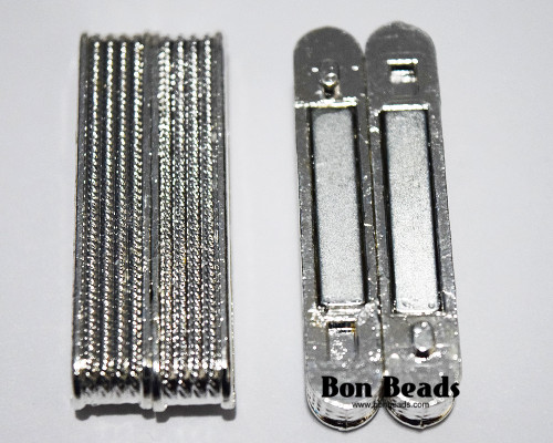 38X14X7mm Silver Ridge Magnetic Bar Clasp (Each)