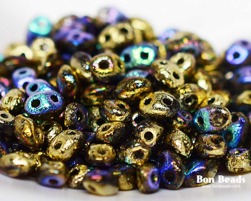 2.5x5mm Gold Ore AB Etched Pressed  Twins (50 Grams)