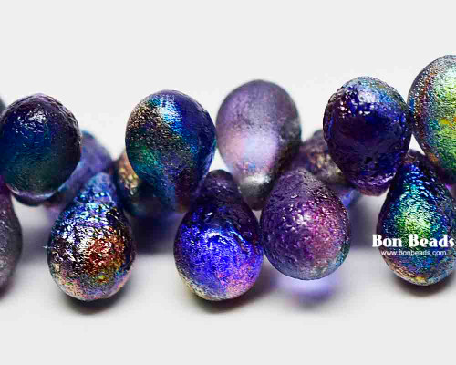 6x9mm Magic Blueberry Etched Drops (150 Pieces)