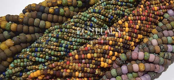 Aged stripped seed beads