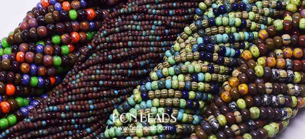 new aged striped seed beads