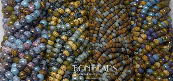 New large hole aged seed bead mixes