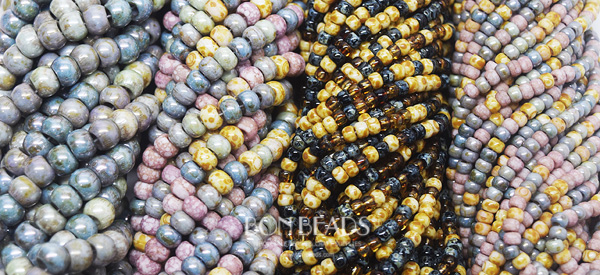 BonBon™ large hole seed beads in 3 sizes perfect for leather, cord and chain