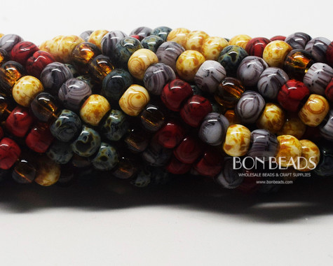 32/0 BonBon™ Aged Mardi Gras Picasso Mix (1/4 Kilo) - Bon Beads