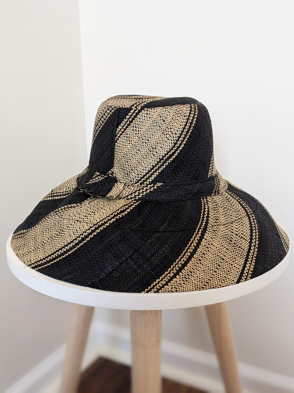 Raffia Straw Lightweight Breathable Stripes Sun Hat, Made in