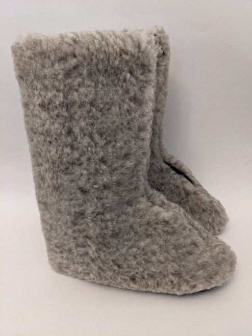 Extra Tall Zipper 100% Sheep Wool Eco Slippers Boots for Women, All Natural Super Warm Non-Slip Sole Indoor Slippers, Breathable House Shoes