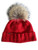 Chic and Classy Cashmere Merino Wool Hat with Genuine Raccoon Fur Pom
