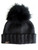 Chic and Classy Cashmere Merino Wool Hat with Genuine Raccoon Fur Pom