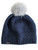 Cashmere Hat With Detachable Rabbit Fur Pom
