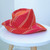 Raffia Straw Fedora Hat: Women's Summer Beach Sun Hat Pink/Orange