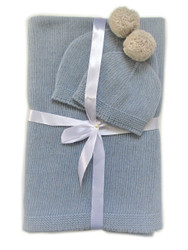 Cashmere Baby Blanket, Baby Shower Gift, Newborn Blanket and Hats Set