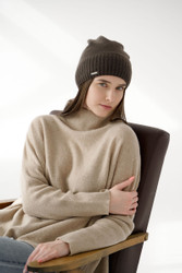 Women's Loose Fit Oversized Sweater || Merino Wool with Cashmere Light Warm Beige Pullover