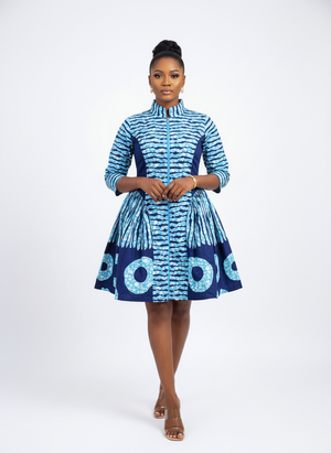 Ocean Rhythm Zip-Front Mini Dress