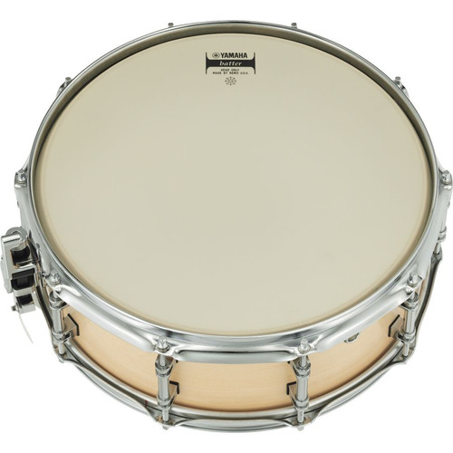 Yamaha CSM-1465AII concert snare drum top view showing REMO Diplomat Fiberskin head