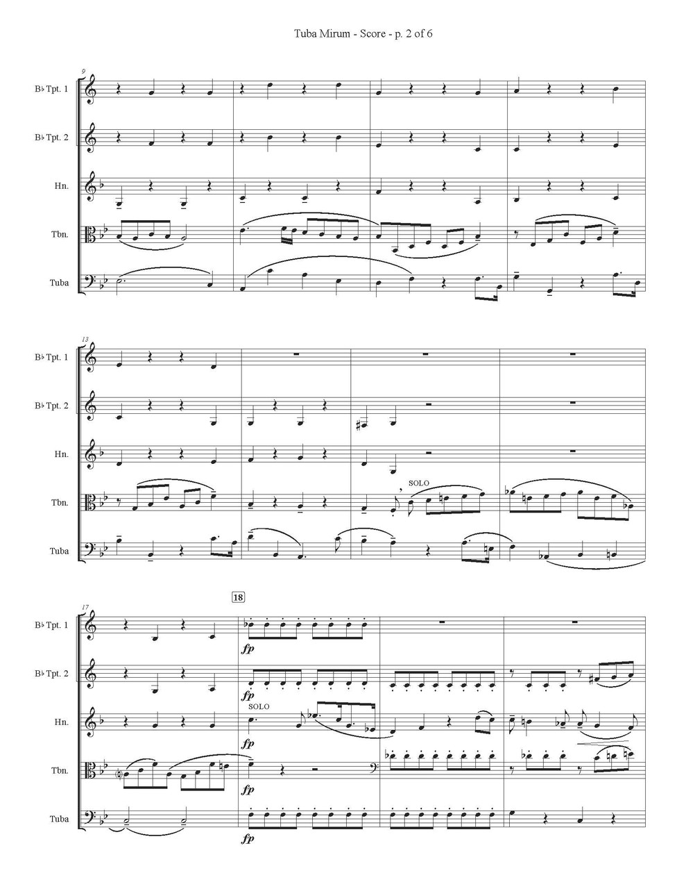 Tuba Mirum Brass Quintet (Mozart/arr. Mills) PDF Download