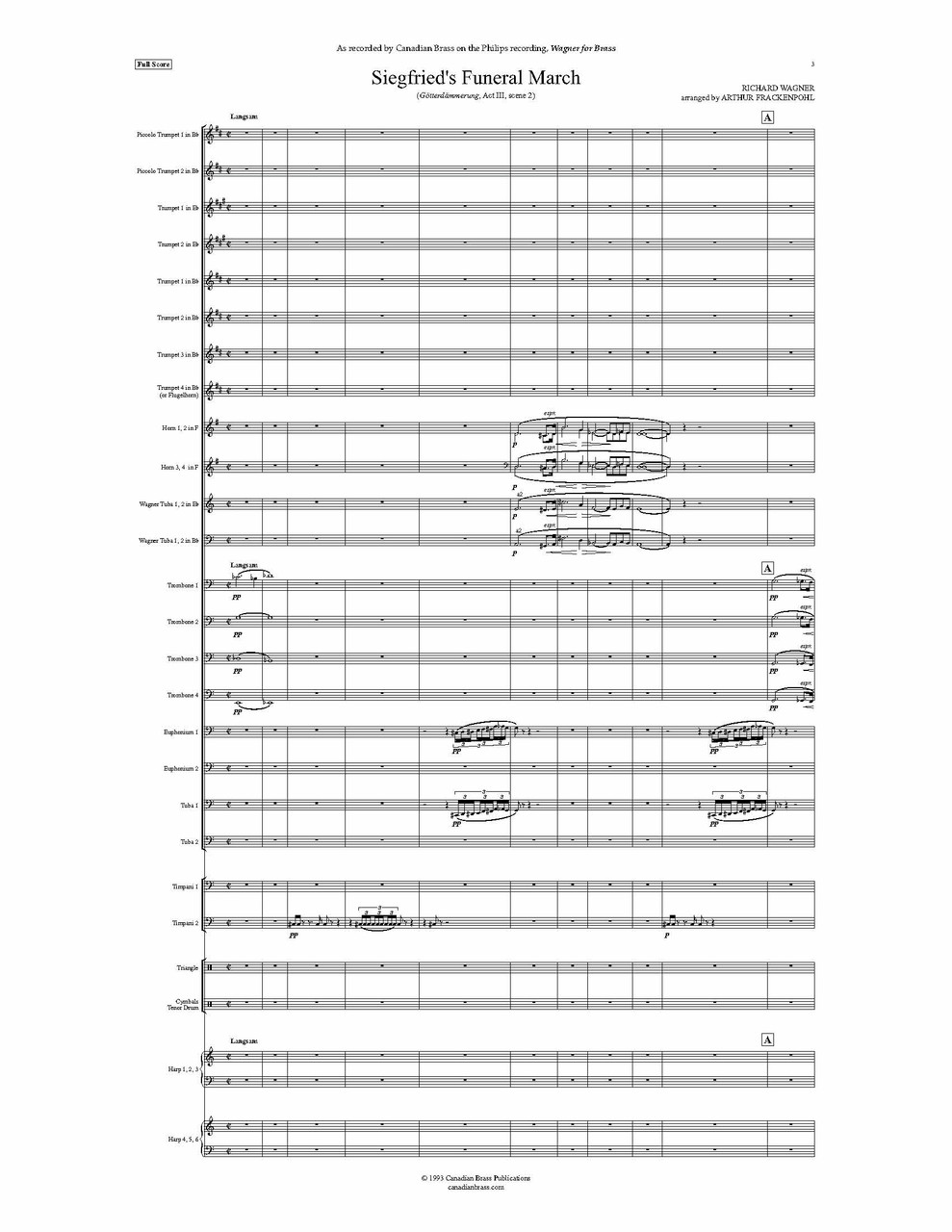 Funeral Music from Gotterdammerung for Large Brass, Percussion and