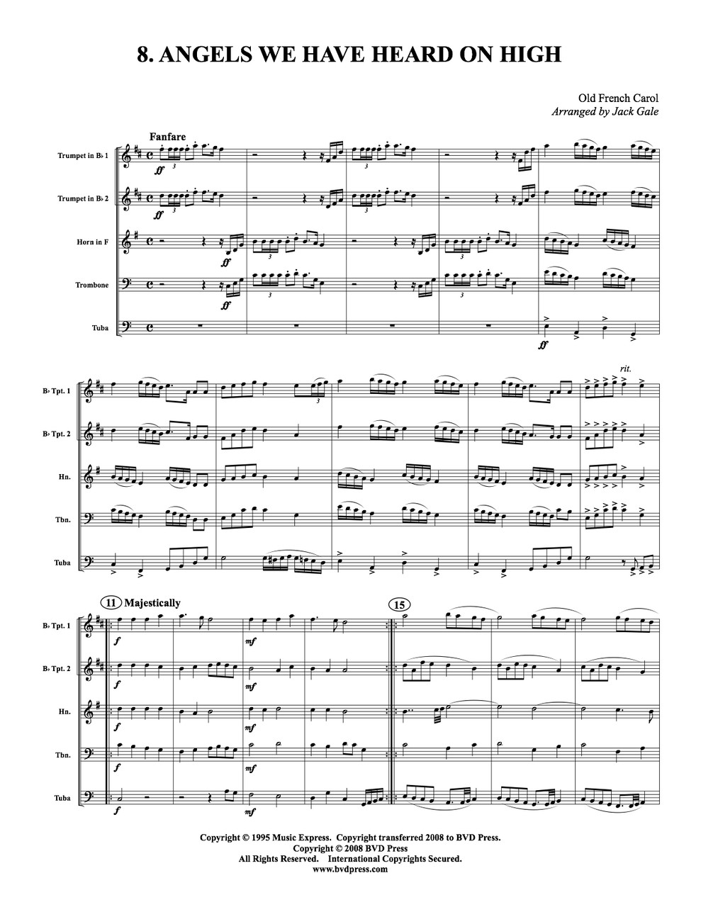 12 Christmas Carols for Brass Quintet (Trad./ arr. Jack Gale) Canadian Brass Store