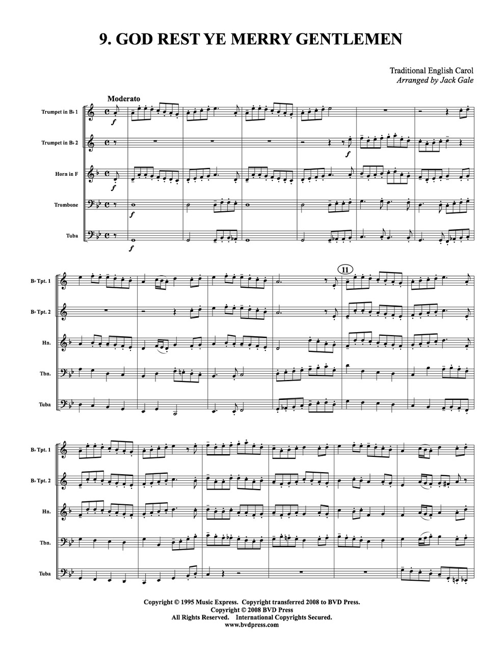 12 Christmas Carols for Brass Quintet (Trad./ arr. Jack Gale) Canadian Brass Store