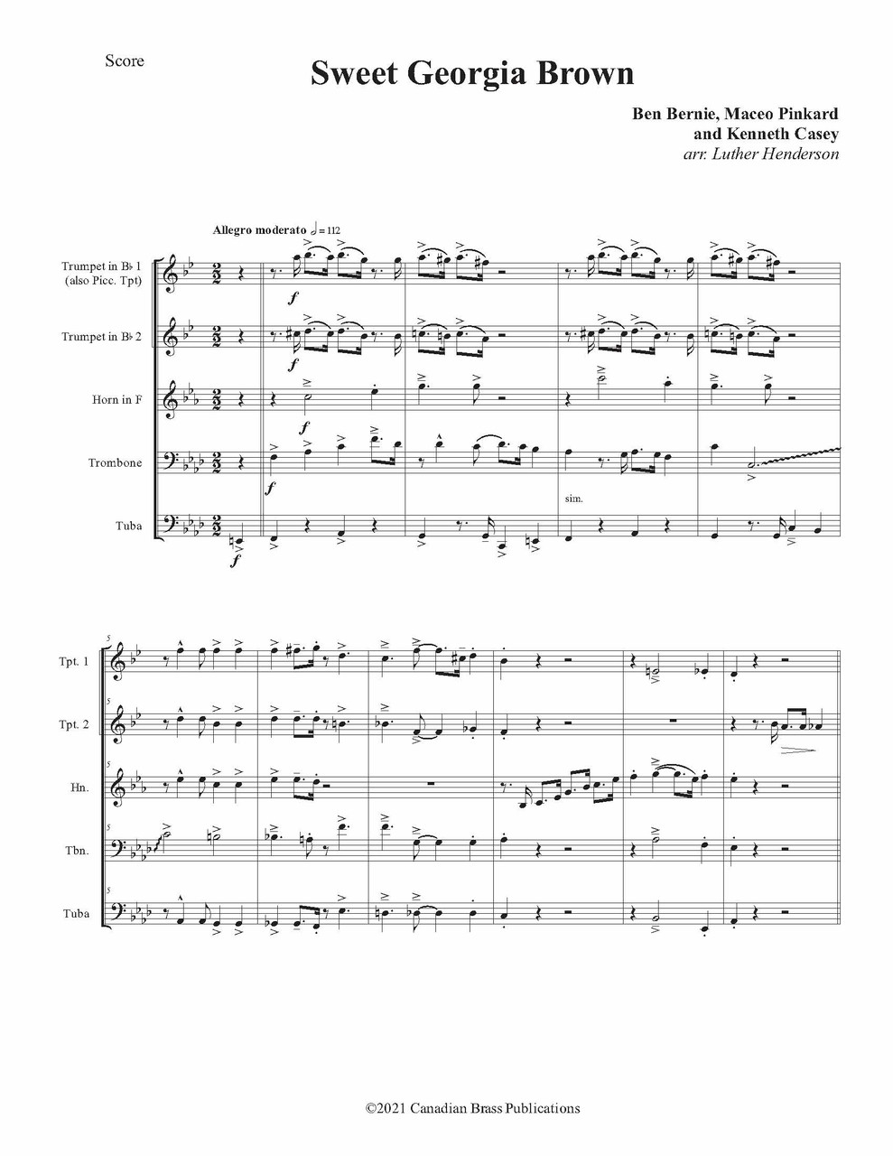 Sweet Brown Brass Quintet