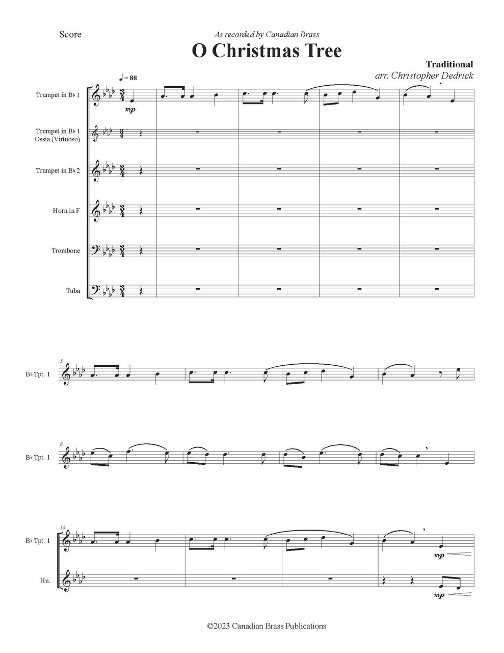 O Christmas Tree Brass Quintet (Trad. /arr. Dedrick) PDF Download