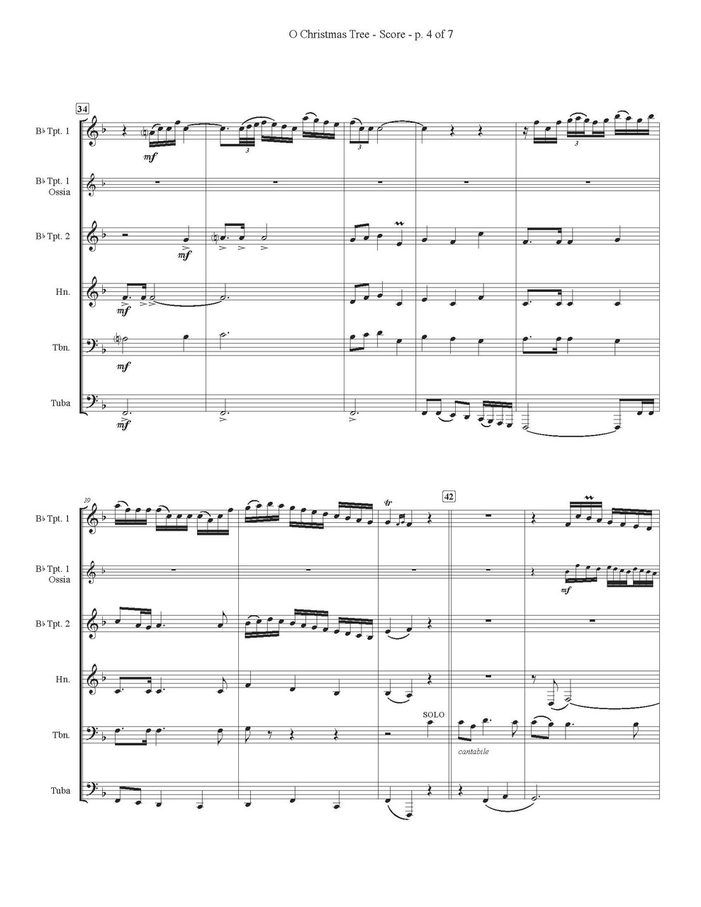 O Christmas Tree Brass Quintet (Trad. /arr. Dedrick) PDF Download