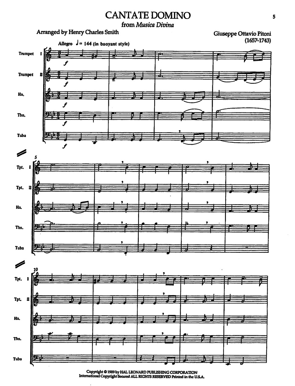 Canadian Brass 14 collected Intermediate Quintets for Brass Quintet