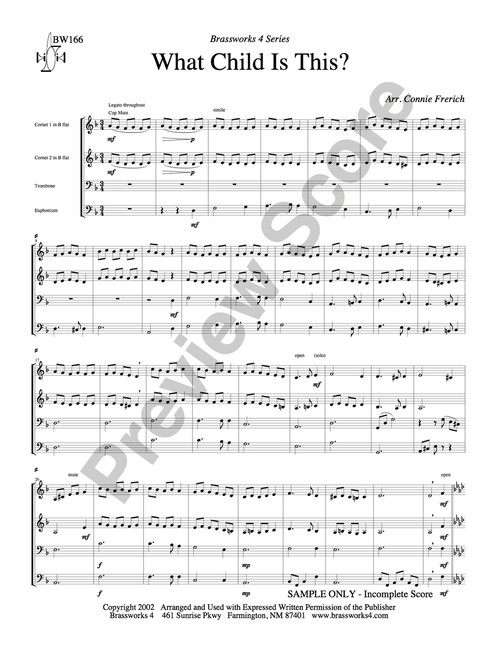 What Child Is This? (Gospel version) for Brass Quintet and Choir (Trad./  arr. Henderson)