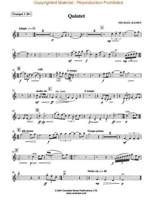 Canadian Brass Advanced Quintets 楽譜セット Quintet by Michael Kamen PDF Download