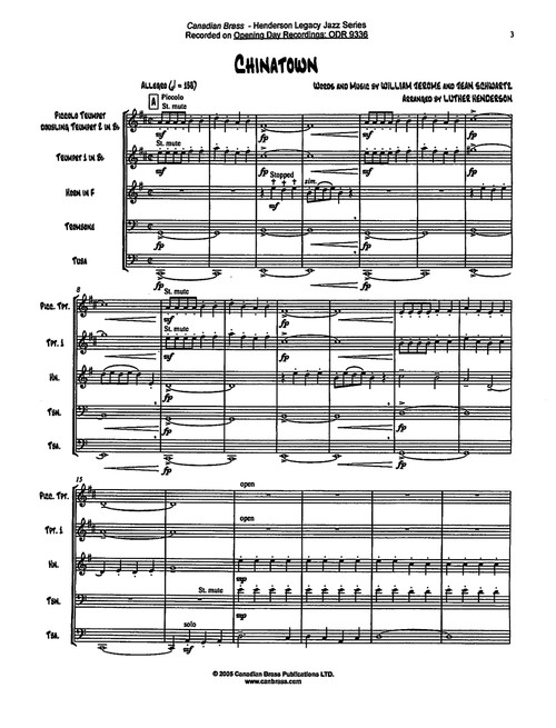 Early Jazz Classics Brass Quintet Series