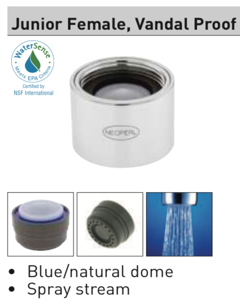 Neoperl Chicago Thread Spray Stream low flow regular Junior -24 threadd
