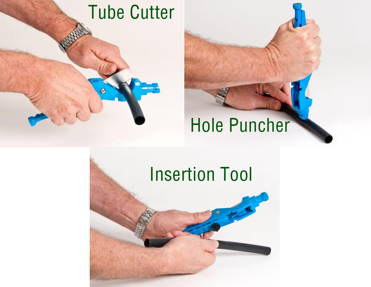 Orbit 67758 Drip Tubing Cutter & Hole Punch Kit – For 1/2" & 5/8" Tubing, Scissor Action With Safety Lock