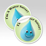 I'm a water saver - drop circle sticker for kids, education conservation 3d  cartoon