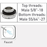 Neoperl 1536605 Male 5/8”-18 faucet adapter for female standard regular threaded aerators