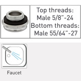Neoperl 1536705 Male 5/8”-24 faucet adapter for regular female threaded aerators