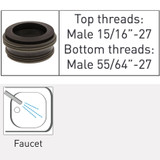 Neoperl Faucet adapter standard male threaded to fit regular threaded female adapter