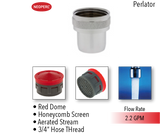 Garden Hose 3/4" Female Garden Hose Full Flow 2.2 gpm Aerated Stream Adapter Garden Hose 3/4" Female Garden Hose Full Flow 2.2 gpm Aerated Stream Adapter