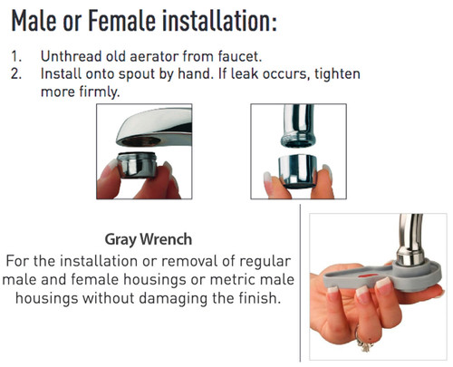 Install female smart lime faucet aerator 1.5