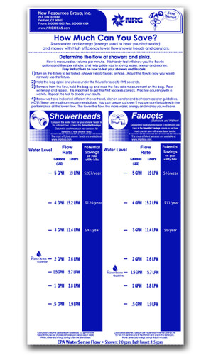 flow gauge bag learn how much water you use for showers and faucets