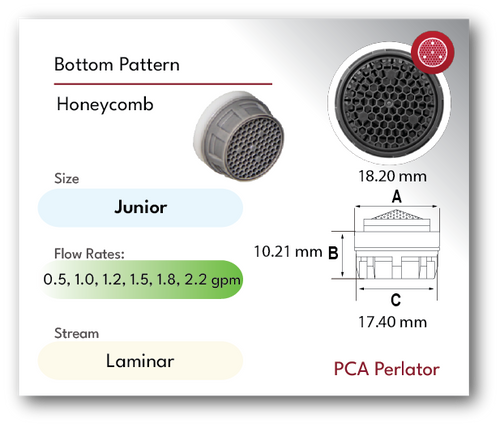 PCA laminar aerator faucet insert for male female spec Blue dome  junior size