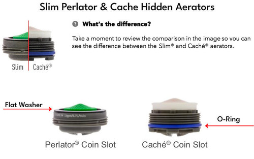 Slim & Cache differences compare 2 faucet aerators to know the difference