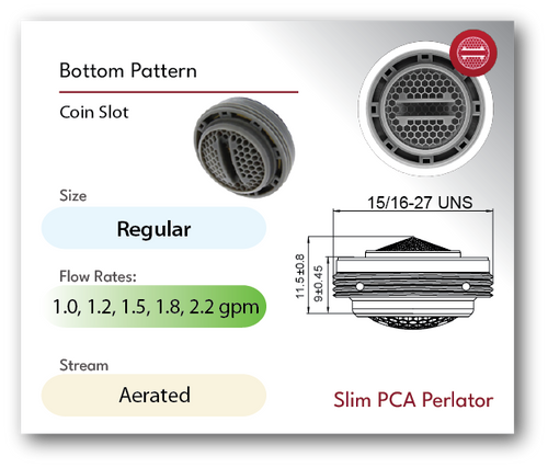 Slim coin slot specs faucet aertor regular size 15/16" info sheet