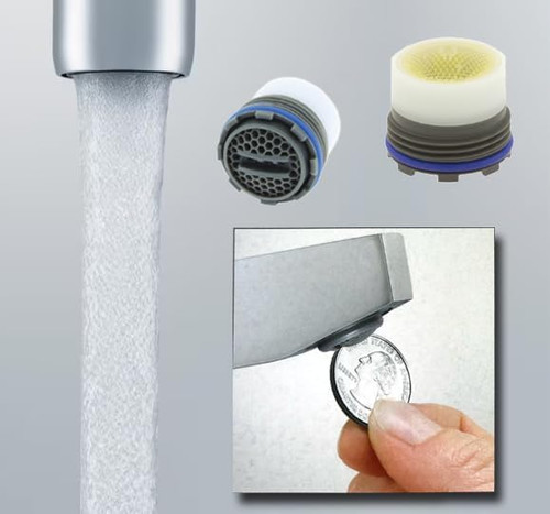 Neoperl  Cache Coin Slot Perlator MPN 16 0150 5 Max full flow 2.2 gpm Tom Thumb smallest size insert  standard flo aerator faucets M16.5 Threads Male soft aerated no housing kitchen bathroom saver smart