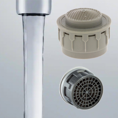 low flow Careguard insert 1.5 needle laminar clear flo aerated regular size faucet Agion antimicrobial health care water saving clinic care gray restricted sense